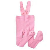 Rajstopy - Niemowlęce rajtuzy rajstopy na szelkach Różowy M 6-12mcy - miniaturka - grafika 1