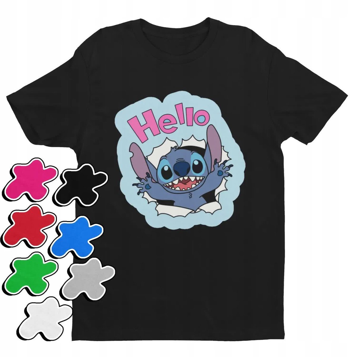 Koszulka T-Shirt Dziecięca Z Nadrukiem Duży Wybór Lilo Stitch -L 146-152
