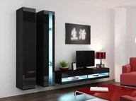 Meblościanki - Cama Meble Zestaw VIGO NEW 5 czarny/czarny połysk - miniaturka - grafika 1