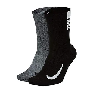 Nike Męskie skarpety U Nk Mltplier Crw 2pr wg(blk) a/Blk(wh) M - Skarpetki damskie - miniaturka - grafika 1