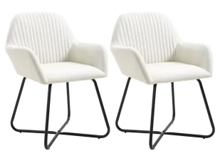 Zestaw 2 kremowych krzeseł z metalowym stelażem jasny beż połysk A2-S11 - Krzesła Zestaw 2 kremowych krzeseł z metalowym stelażem jasny beż połysk A2-S11 - Krzesła - miniaturka - grafika 1