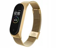 Akcesoria do smartwatchy - Bransoleta metalowa opaska do xiaomi mi band 3/4/5/6 zatrzask kolor złota - miniaturka - grafika 1