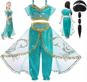 Stroje karnawałowe - Przebranie Księżniczka Jasmine Kostium Strój Przebranie Dla Dziewczynki 140 - miniaturka - grafika 1