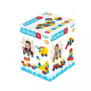 Małe wafle - plastikowa zabawka konstrukcyjna z kołami - 100 elementów - Klocki - miniaturka - grafika 1