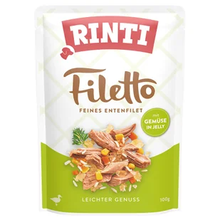 RINTI Filetto w galarecie, saszetki, 24 x 100 g - Kaczka z warzywami - Mokra karma dla psów - miniaturka - grafika 1