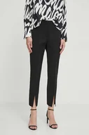 Spodnie damskie - Sisley spodnie damskie kolor czarny dopasowane high waist - miniaturka - grafika 1