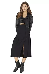 TRENDYOL Women's damska mini spódniczka z marszczeniami brzeg dzianina spódnica Skirt, czarna, M, Schwarz, M - Spódnice - miniaturka - grafika 1