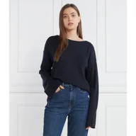 Swetry damskie - Tommy Hilfiger Wełniany sweter BOAT-NK | Relaxed fit - miniaturka - grafika 1