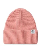 Czapki dla dzieci - Calvin Klein Jeans Czapka Monogram Rib Beanie IU0IU00440 Różowy - miniaturka - grafika 1