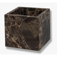Koszyki łazienkowe - Ciemnobrązowy marmurowy organizer łazienkowy na waciki Marble – Mette Ditmer Denmark - miniaturka - grafika 1