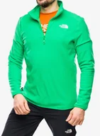 Bluzy sportowe męskie - Bluza z zamkiem 1/2 The North Face 100 Glacier 1/4 Zip - optic emerald - miniaturka - grafika 1