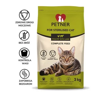 Petner karma dla kotów sterylizowanych 3 kg - Sucha karma dla kotów - miniaturka - grafika 1