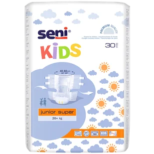Seni Kids, pieluchomajtki, Junior Super, od 20 kg, 30 sztuk - Pieluchy - miniaturka - grafika 1