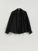 Koszule damskie - Reserved - Transparentna koszula - czarny - miniaturka - grafika 1