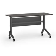 Biurka - Mobilny stół PRIMO MOVE, 1400 x 600 mm, podstawa czarna, wenge - miniaturka - grafika 1