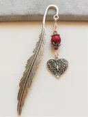 Zakładki do książek - DUŻA CZERWONA ZAKŁADKA DO KSIĄŻKI SERCE I MOTYL - miniaturka - grafika 1