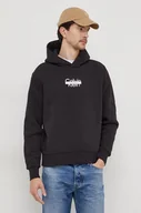 Bluzy męskie - Calvin Klein bluza męska kolor czarny z kapturem z nadrukiem - miniaturka - grafika 1