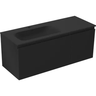 Mexen Orio szafka łazienkowa 120 cm z umywalką Vela lewą, 1S, 1D, czarna mat - 91A13-12047-3-BBFF71-W23L71 - Szafki łazienkowe - miniaturka - grafika 1
