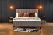 Łóżka - Łóżko tapicerowane FRANCESCA 160 jasny popielaty - miniaturka - grafika 1