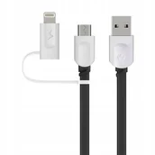 Kable USB - KABEL 2W1 ŁADOWARKA IPHONE LIGHTNING MICRO USB 2.4 - miniaturka - grafika 1