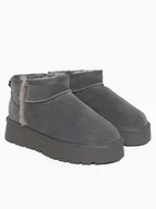 Botki damskie - Gooce Skórzane botki zimowe "Wizz" w kolorze szarym - miniaturka - grafika 1