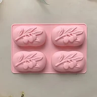 Rękodzieło - TEMU Zestaw 1 Sztuka Formy Silikonowej z Wzorem Liści do Mydła Ręcznie Robionej - Narzędzie Różowe z Tłoczonym Wzorem Liścia, Idealne do Domowego - miniaturka - grafika 1
