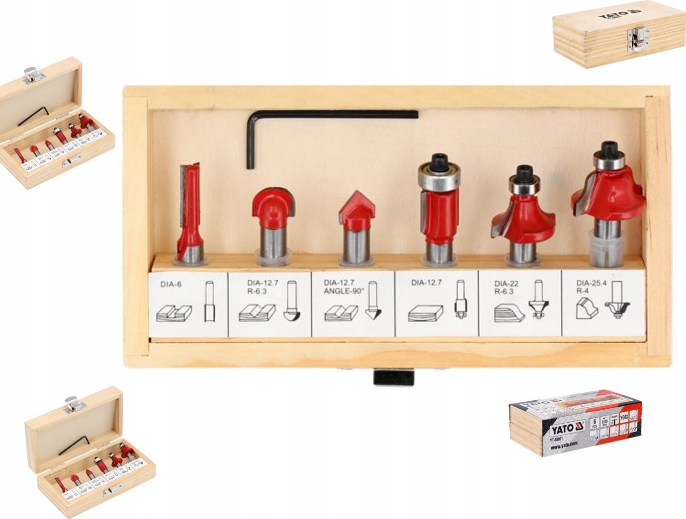 Yato YT.WID.CUTTERS FOR WOOD.FI 8mm set. 6 pcs.