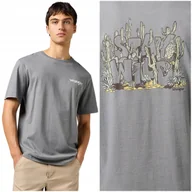 Koszulki męskie - Wrangler RELAXED TEE luźny zielony t-shirt bawełniana koszulka nadruk S - miniaturka - grafika 1
