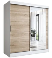 Szafy - Szafa przesuwna biel + dąb sonoma 180 cm T7-N69 - miniaturka - grafika 1