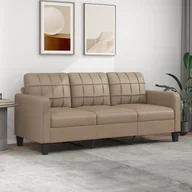 Sofy i kanapy - 3-osobowa sofa, cappuccino, 180 cm, sztuczna skóra Lumarko! - miniaturka - grafika 1