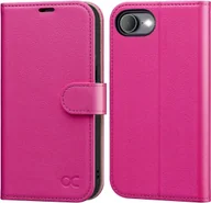Portfele - Ocase etui skórzane z klapką do iPhone 16e portfel Rfid stojak różowe - miniaturka - grafika 1