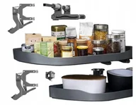 Nerki - Nerka Kosz Półka 450 Trigon Hafele antracyt prawa narożna 25 kg półka - miniaturka - grafika 1