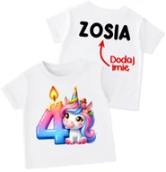 Koszulki dla dziewczynek - Koszulka dla dziewczynki na 4 urodziny z imieniem - miniaturka - grafika 1