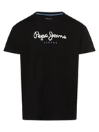 Koszulki męskie - Pepe Jeans Koszulka męska - Eggo N Mężczyźni Bawełna czarny nadruk, S - miniaturka - grafika 1