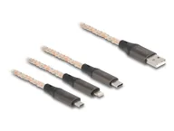 Kable komputerowe i do monitorów - DeLOCK 88158 kabel USB USB 2.0 1,2 m USB A USB C/Micro-USB B/Lightning Przezroczysty - miniaturka - grafika 1