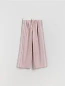 Spodnie i spodenki dla dziewczynek - Reserved - Spodnie z koronkowymi lampasami - brudny róż - miniaturka - grafika 1