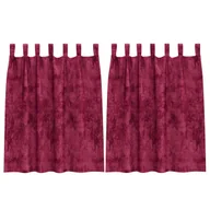 Zasłony - vidaXL Zasłony welwetowe Burgund Poliester 140 x 140 cm - miniaturka - grafika 1