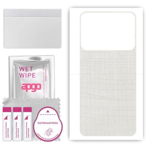 folia naklejka skórka strukturalna na TYŁ do ZTE Blade A54 - Tkanina Biała - apgo SKINS