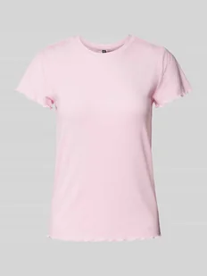 T-shirt o kroju slim fit z dodatkiem wiskozy model ‘NICCA’ - Koszulki i topy damskie - miniaturka - grafika 1