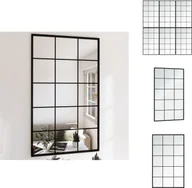 Lustra - vidaXL Lustro ścienne 6 szt. czarne 100x60 cm metalowe - Lustro - miniaturka - grafika 1