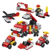 Klocki - Zestaw Klocków Straż Pożarna 6W1 Fire Brigade 119 El. +6 Lat - miniaturka - grafika 1