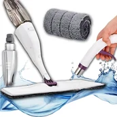 Miotły, szufle, mopy - Mop płaski obrotowy zestaw ze spryskiwaczem + wkład mikrofibra spray - miniaturka - grafika 1