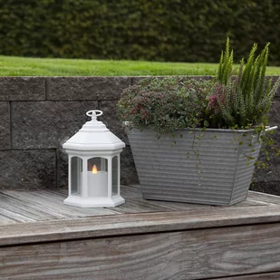 Lampa stołowa LED Linta w kształcie latarni, biała - Lampy ogrodowe - miniaturka - grafika 1