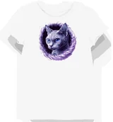 Koszulki i topy damskie - Koszulka damska biała z motywem szarego kota Devon Rex w magicznym blasku XS - miniaturka - grafika 1