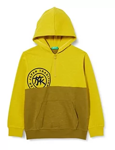 United Colors of Benetton Chłopięca bluza z kapturem z długim rękawem, musztardowy żółty 26b, 150 - Bluzy dla chłopców - miniaturka - grafika 1
