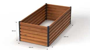 RABATA warzywna 6-poziomów BRĄZ drewnopodobna 60x100x200 warzywniak kwietnik skrzynia ogrodowa - Kwietniki - miniaturka - grafika 1
