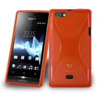 Etui i futerały do telefonów - Sony Cadorabo - TPU X-line Style Silikon für Xperia MIRO (ST23i) - Case Cover Schutzhülle Bumper in INFERNO-ROT - miniaturka - grafika 1