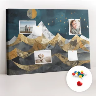 Organizer, Tablica korkowa 100x70 cm + Kolorowe Pinezki - Góry nocą - Tablice i flipcharty - miniaturka - grafika 1