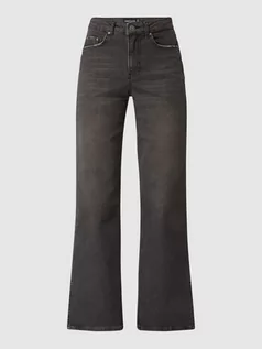 Spodnie damskie - Jeansy z wysokim stanem o kroju wide fit z dodatkiem streczu model ‘Leah’ - grafika 1