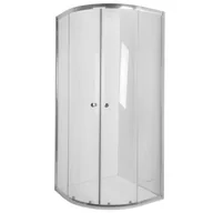 Kabiny prysznicowe - Invena Vitoria Kabina prysznicowa półokrągła 90x90x180 cm drzwi przesuwne, profile chrom, szkło przezroczyste, chrom AK-49-195-O - miniaturka - grafika 1